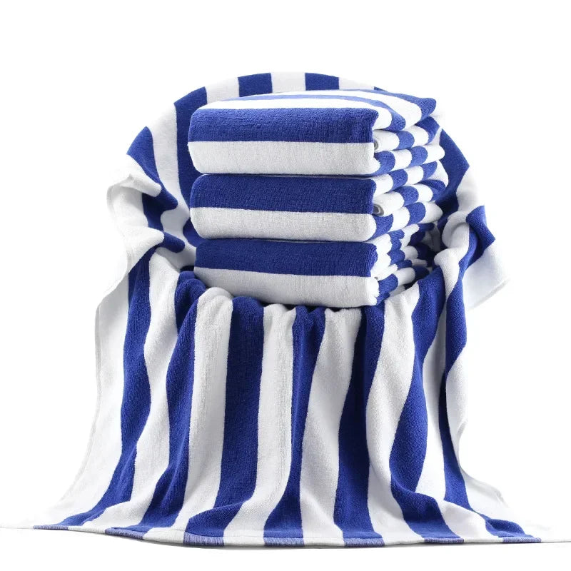 100 cotton beach and bath towel set striped luxury