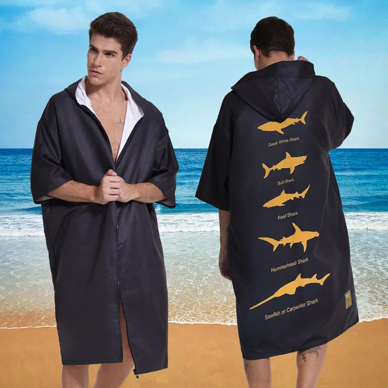 Microfiber poncho towel with hood