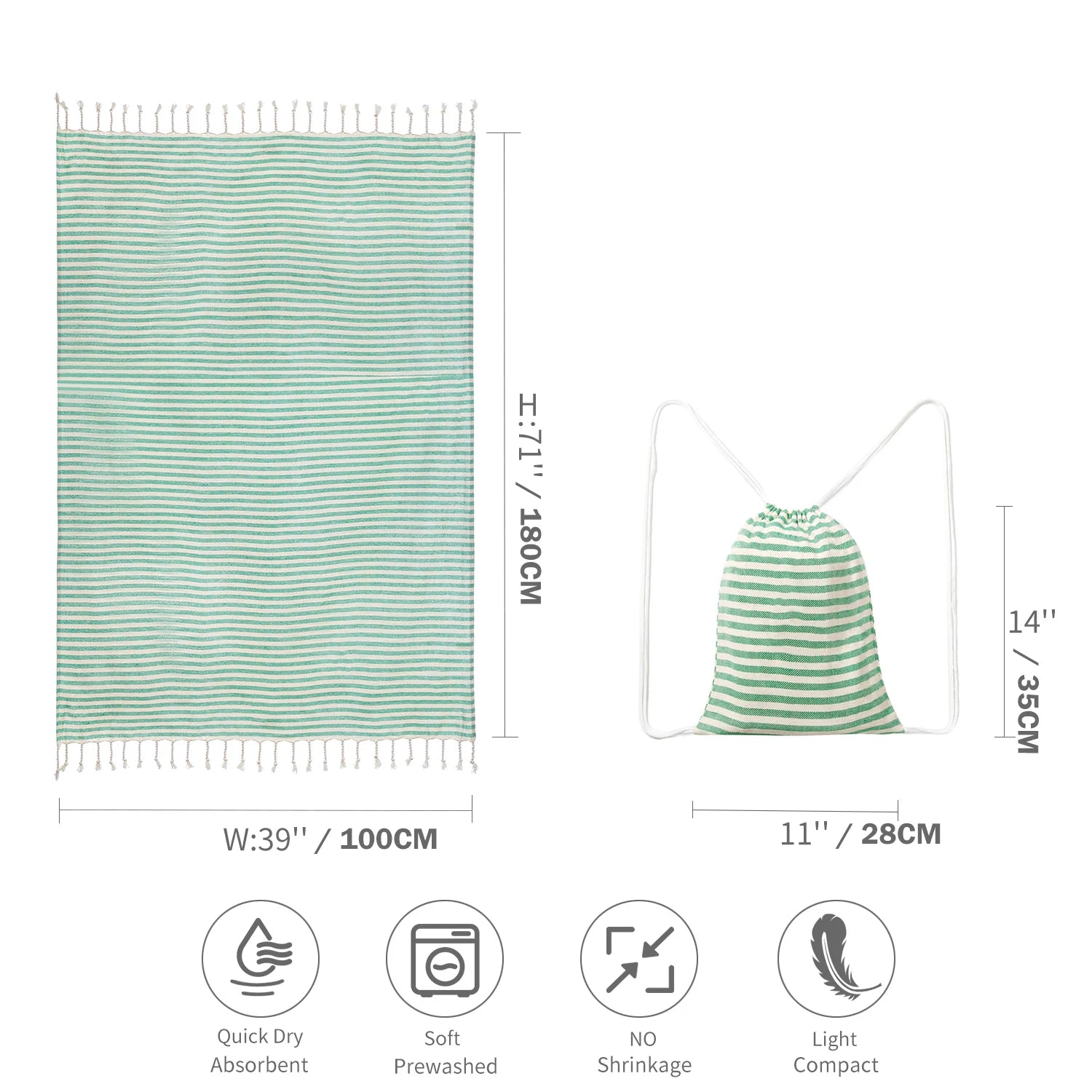 Turkish Beach Towel with Tassels design