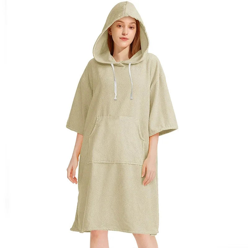 Adults Microfiber Hooded Towel | Quick Dry Surf Poncho Robe