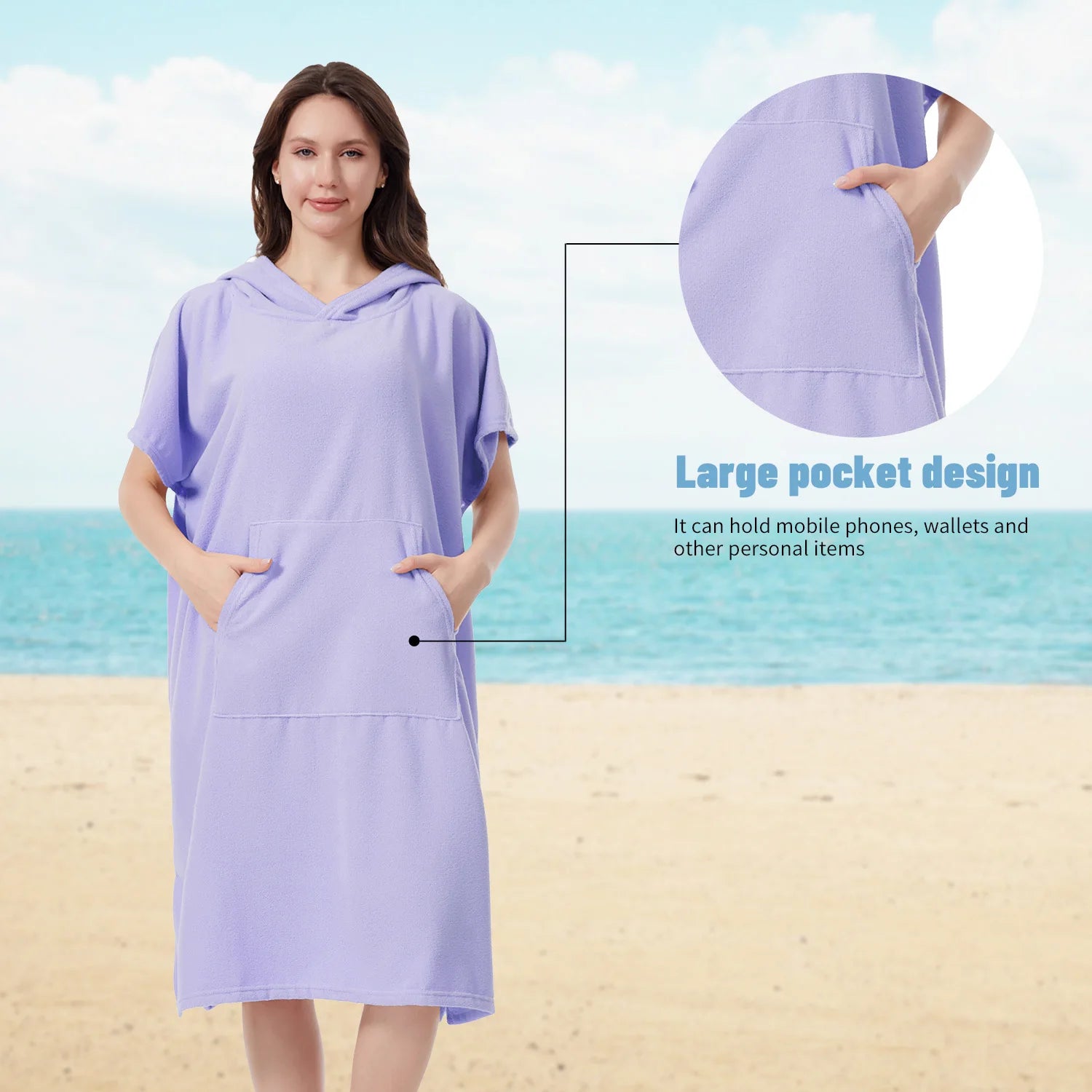 Mutao microfiber bathrobe Changing Towel Robe 
