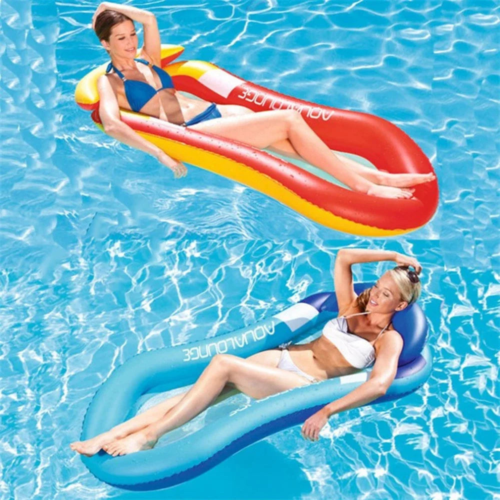 inflatable pool float lounger at the beach