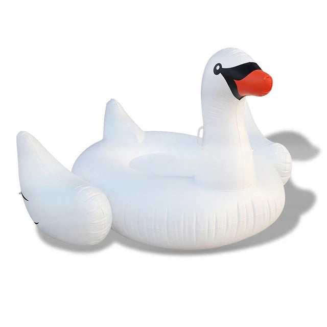 inflatable flamingo and white swan pool raft lounge toy