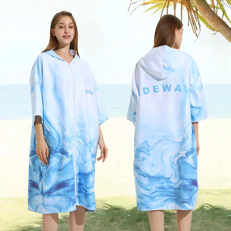 Microfiber poncho towel with hood