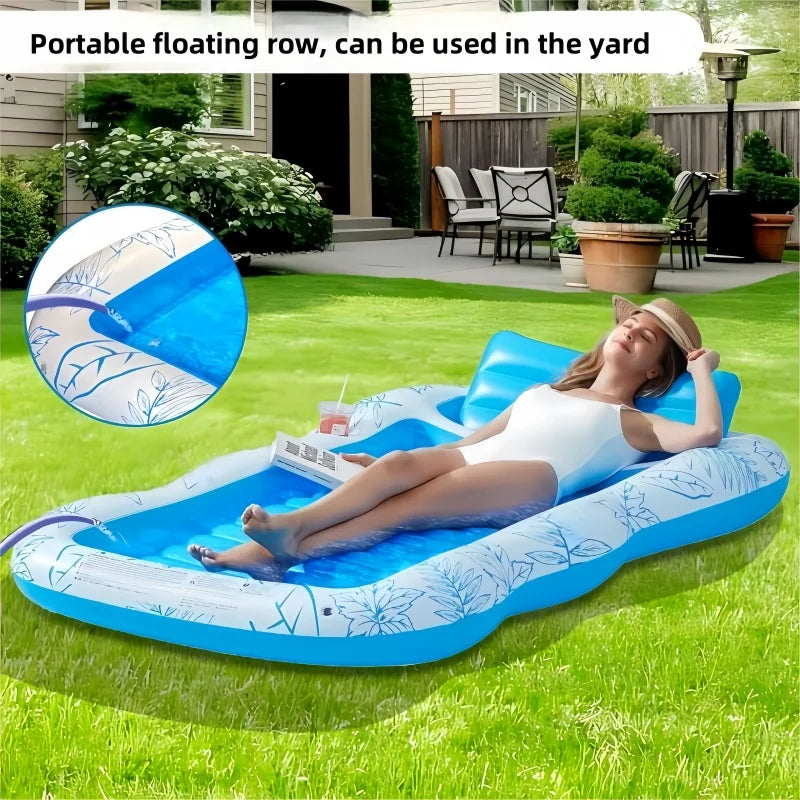 inflatable adult pool lounger with drink holder