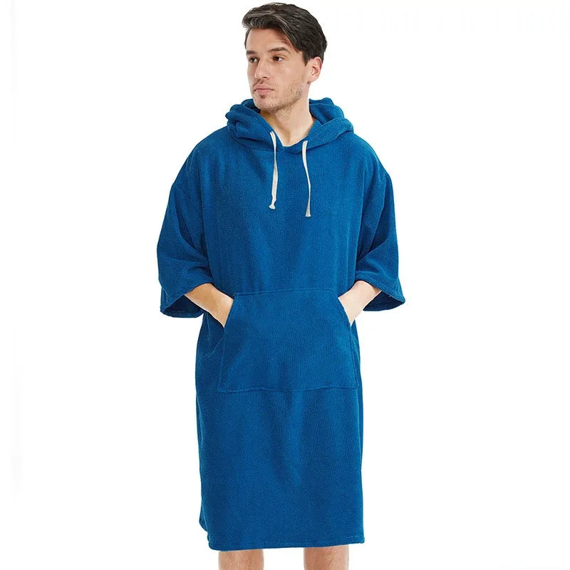 adults microfiber hooded towel travel bathrobe