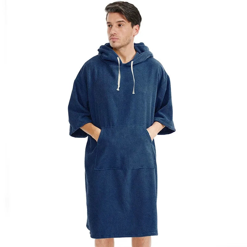 adults microfiber hooded towel travel bathrobe