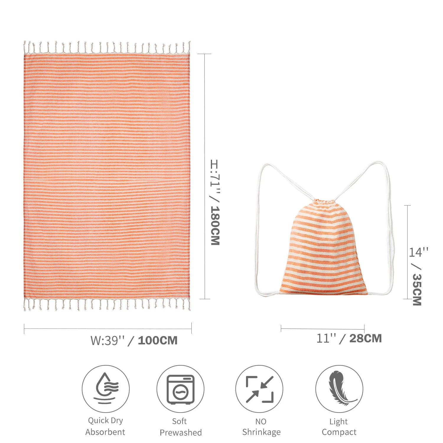 Turkish Beach Towel with Tassels design