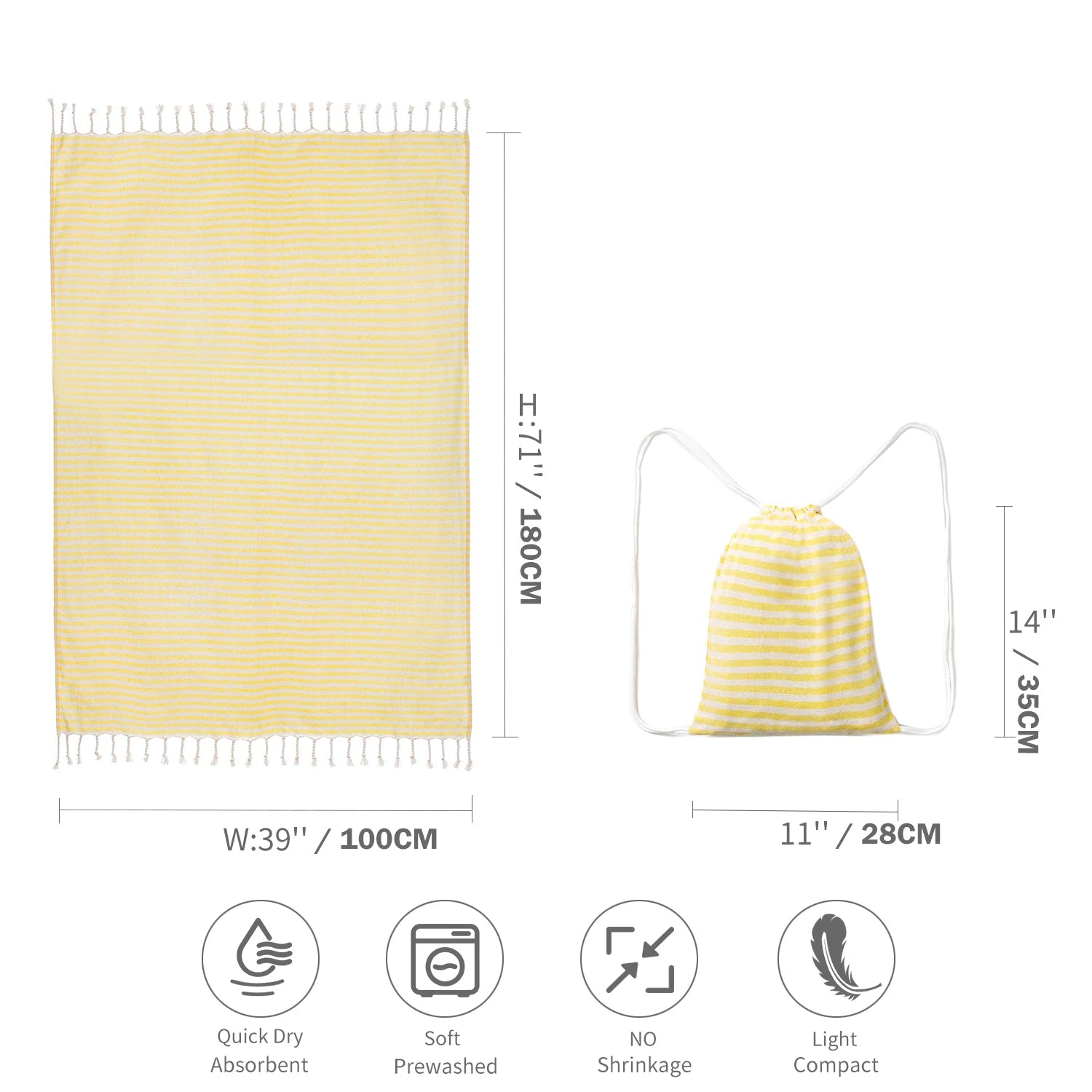 Turkish Beach Towel with Tassels design