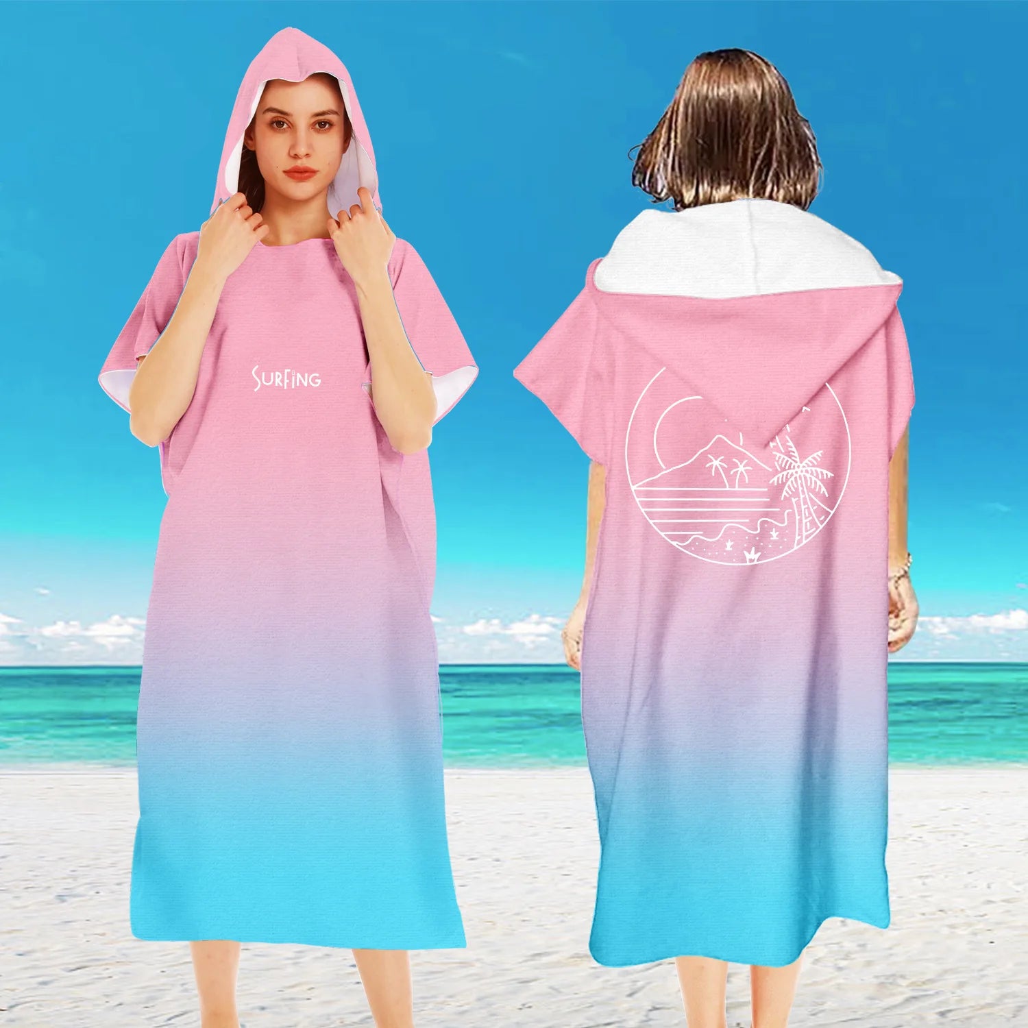 Hooded Beach Towel Poncho for Adults