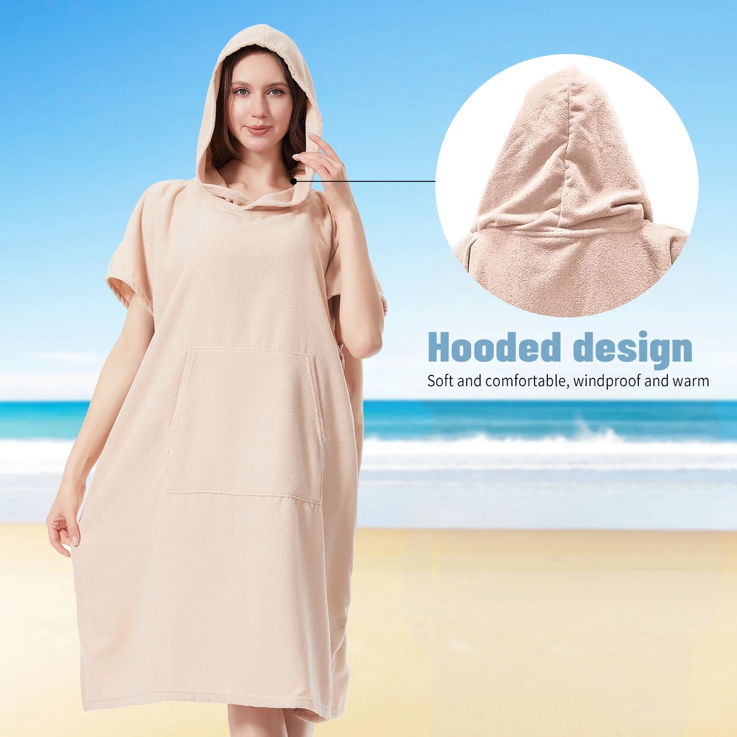 Mutao microfiber bathrobe Changing Towel Robe 