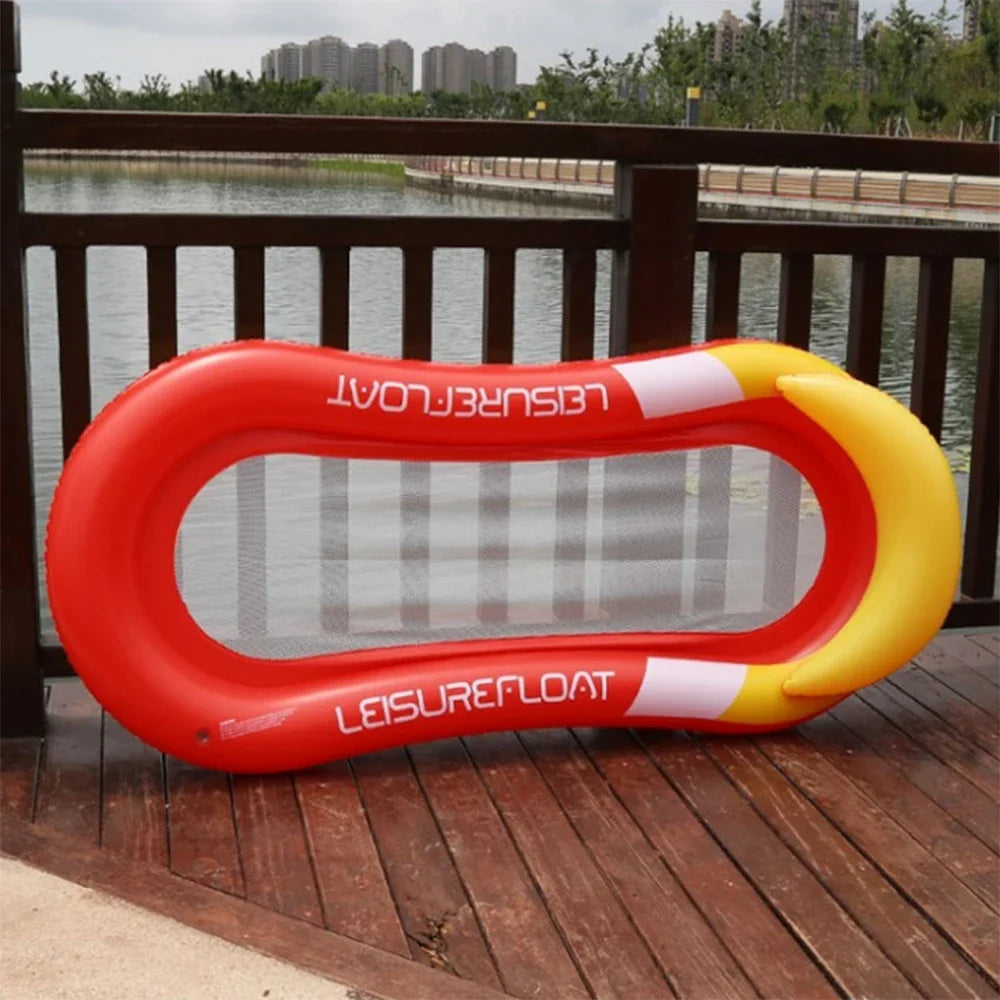 inflatable pool float lounger at the beach