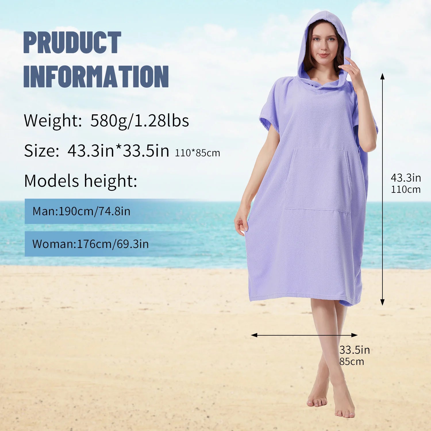 Mutao microfiber bathrobe Changing Towel Robe 