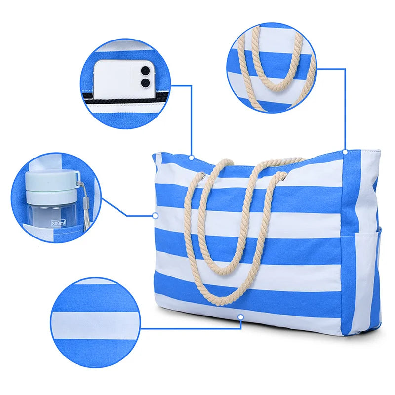 bohemian women’s waterproof beach tote handbag