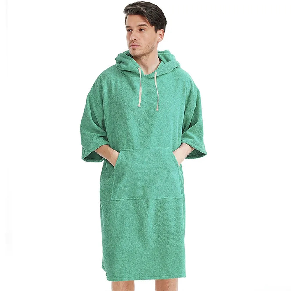adults microfiber hooded towel travel bathrobe