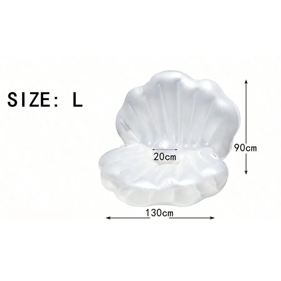 seashell pool float inflatable with pearl