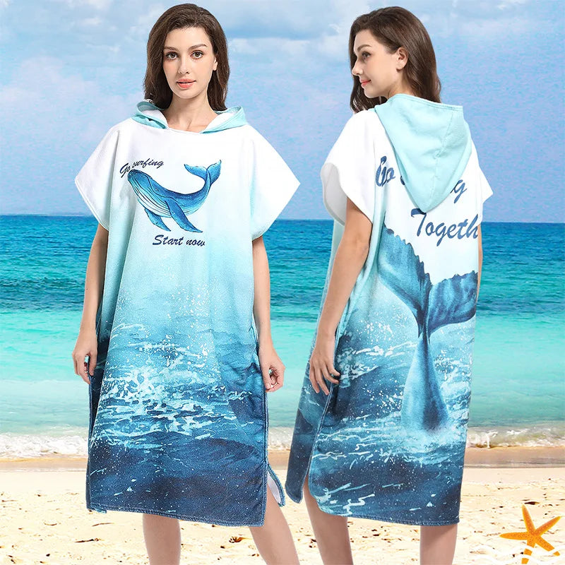 Hooded Beach Towel Poncho for Adults