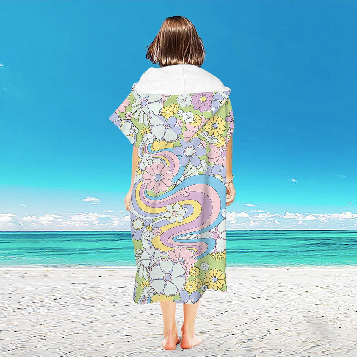 Hooded Beach Towel Poncho for Adults