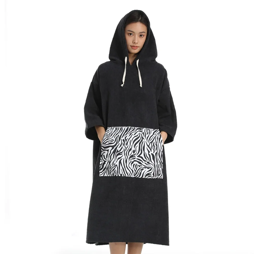 adults microfiber hooded towel travel bathrobe