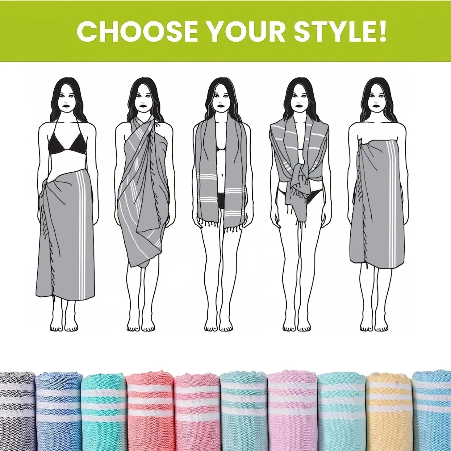 Oversized Turkish Beach Towel 100180cm