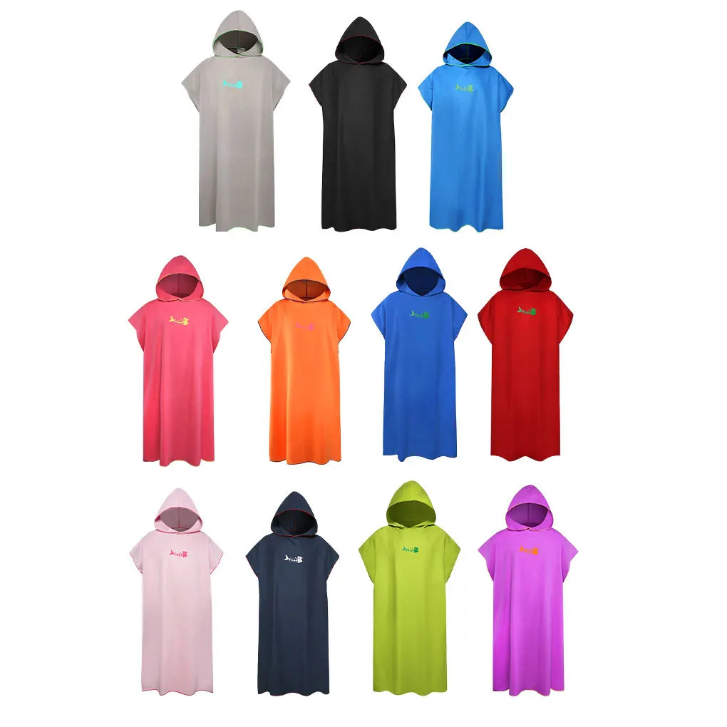 Hooded Towel Poncho for Adults Quick-Dry Microfiber Beach & Swim