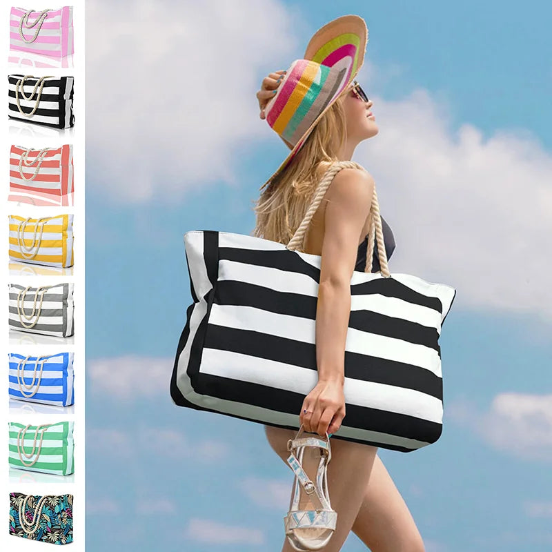 bohemian women’s waterproof beach tote handbag