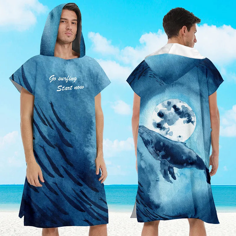 Hooded Beach Towel Poncho for Adults