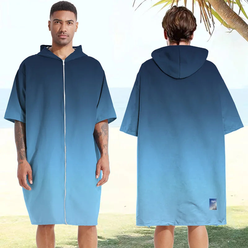 Microfiber poncho towel with hood