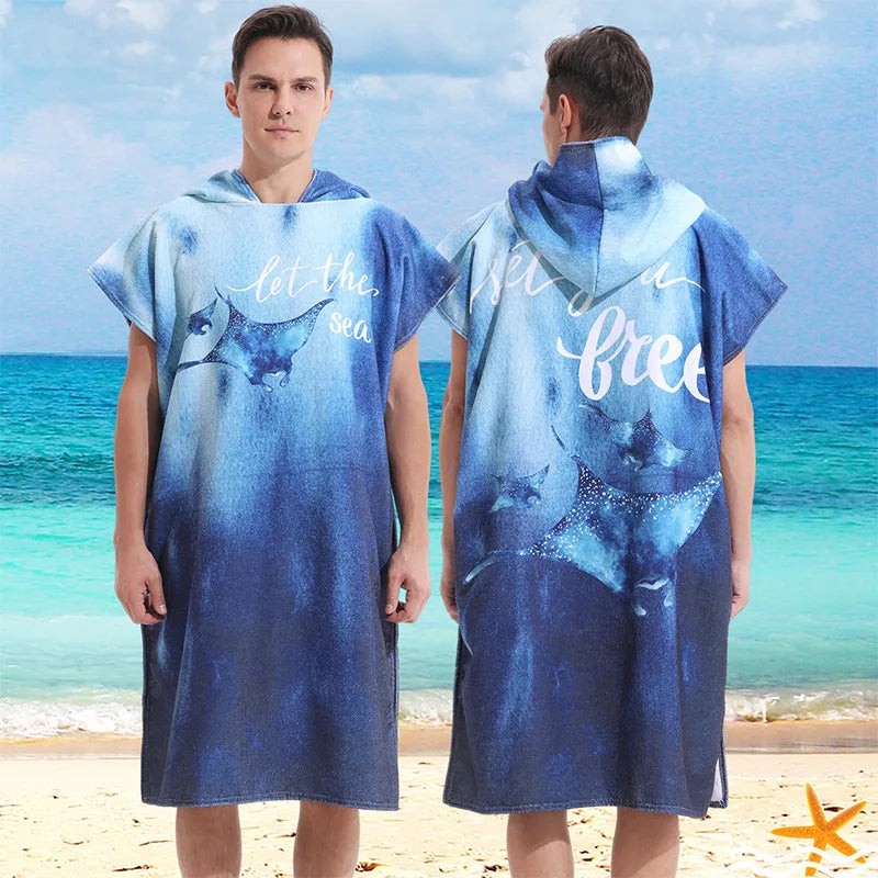 Hooded Beach Towel Poncho for Adults