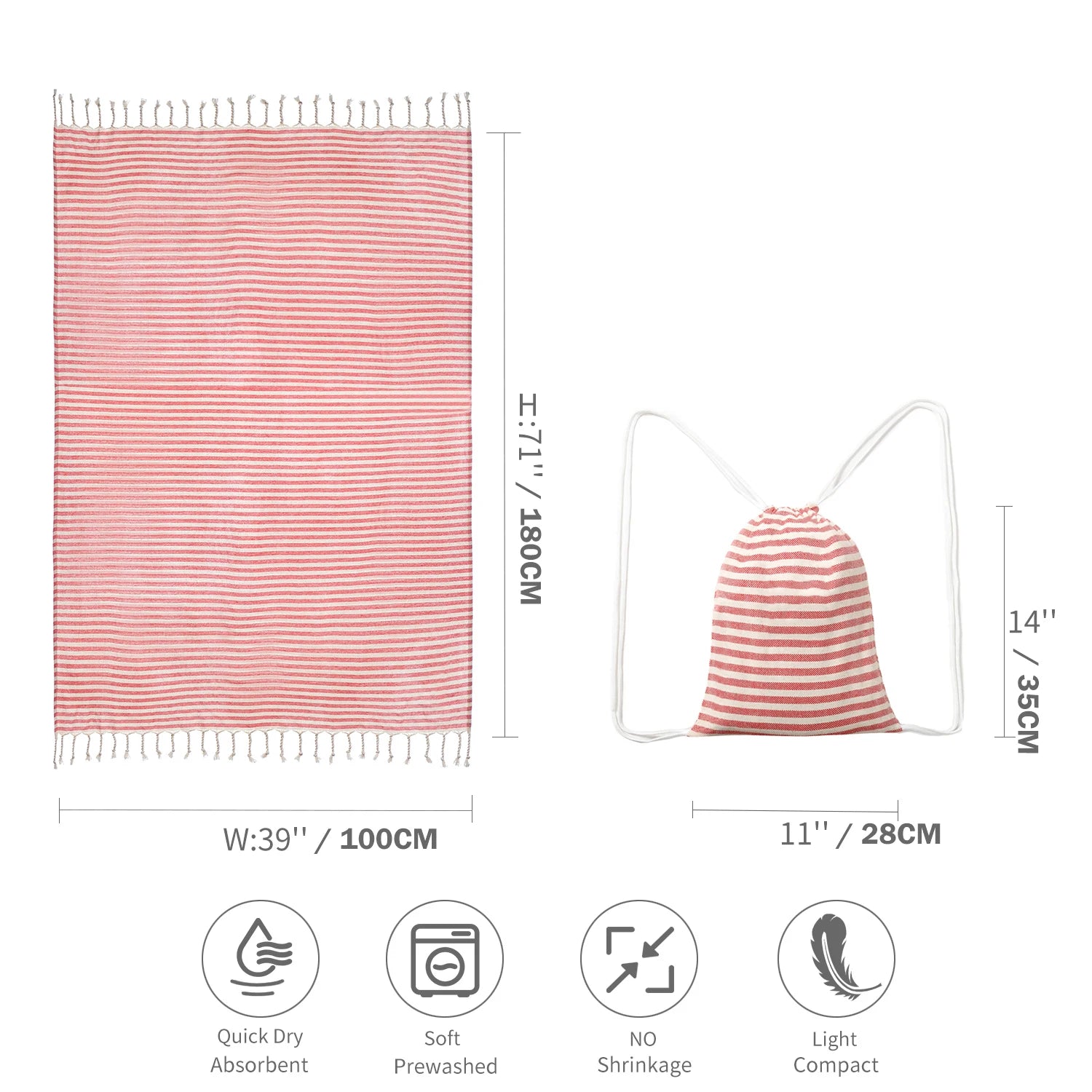 Turkish Beach Towel with Tassels design
